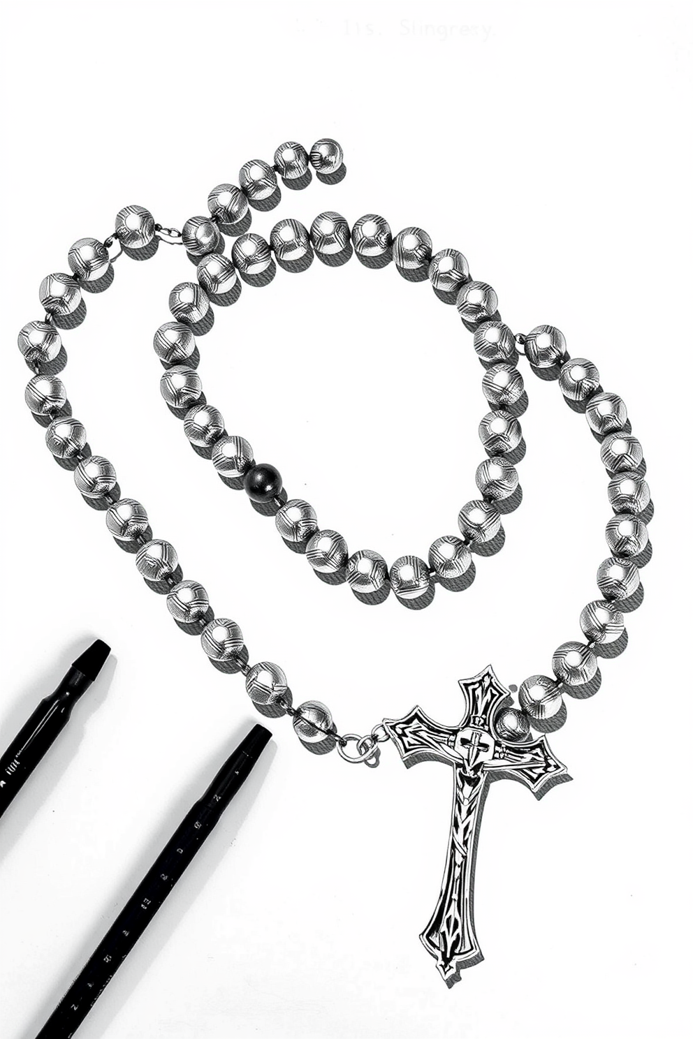 Black and White Rosary Drawing