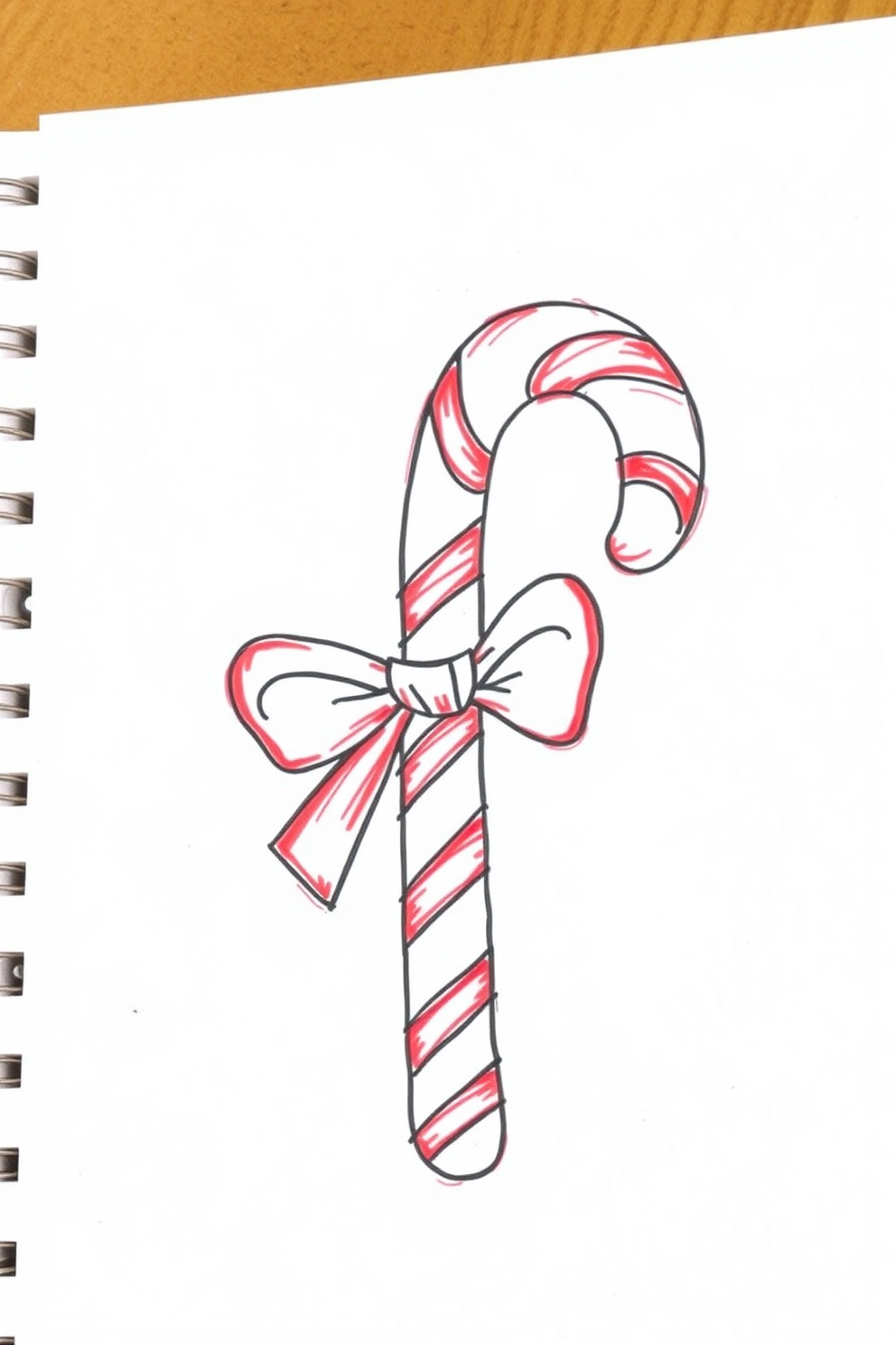 Candy Cane Doodle Drawing