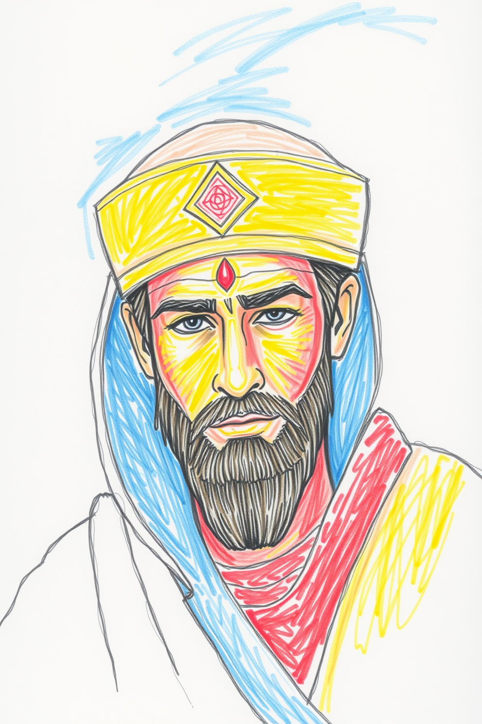 Color Pencil Drawing of Joseph in Egypt