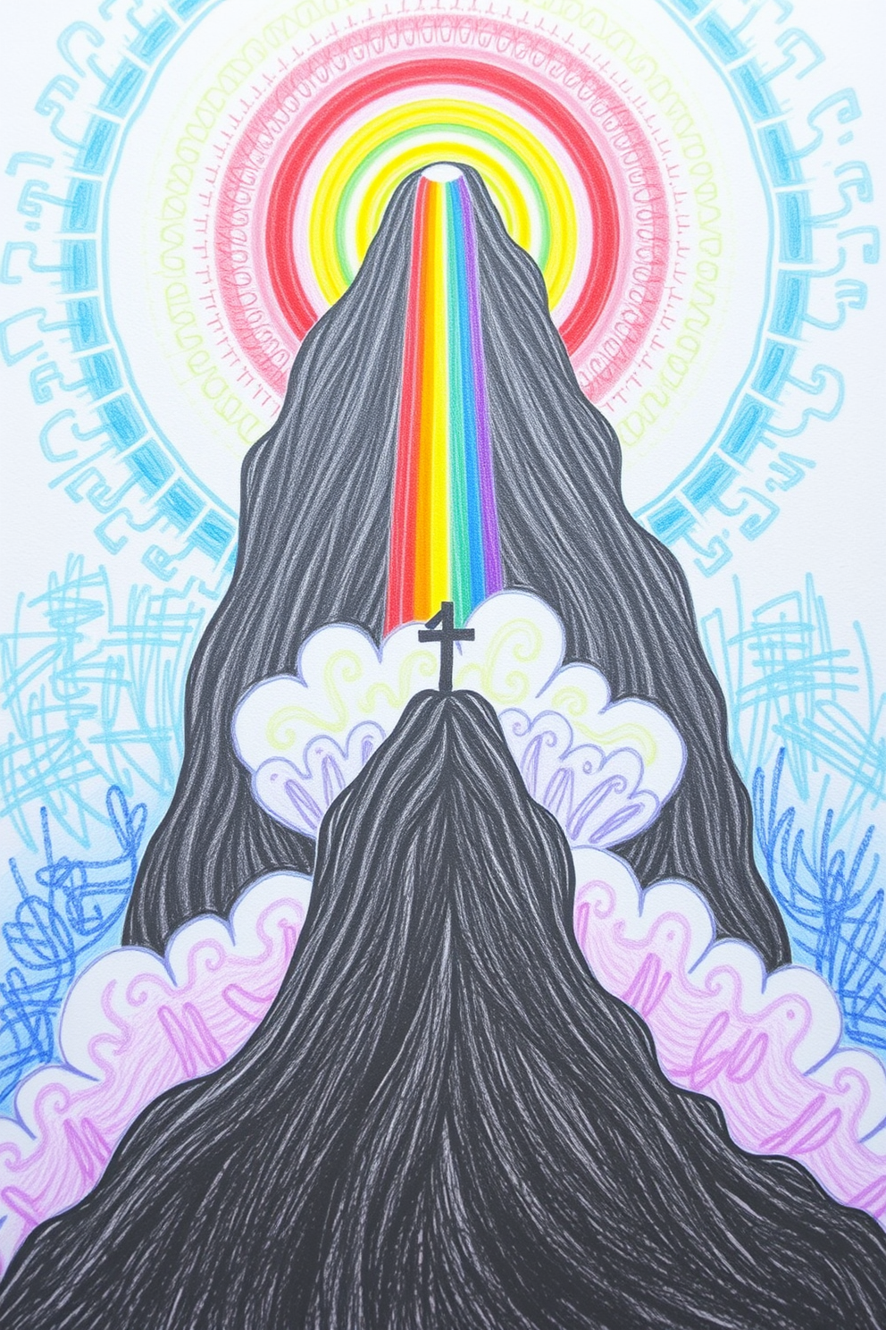 Color Pencil Drawing of The Rainbow Covenant