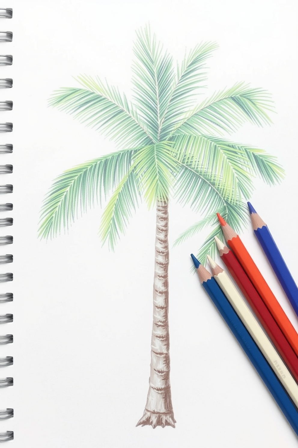 Color Pencil Palm Tree drawing