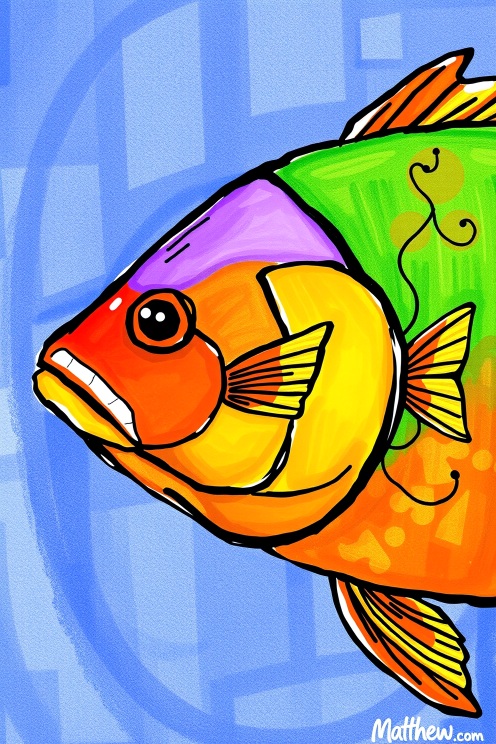 Colorful Illustration of a Fish for Matthew
