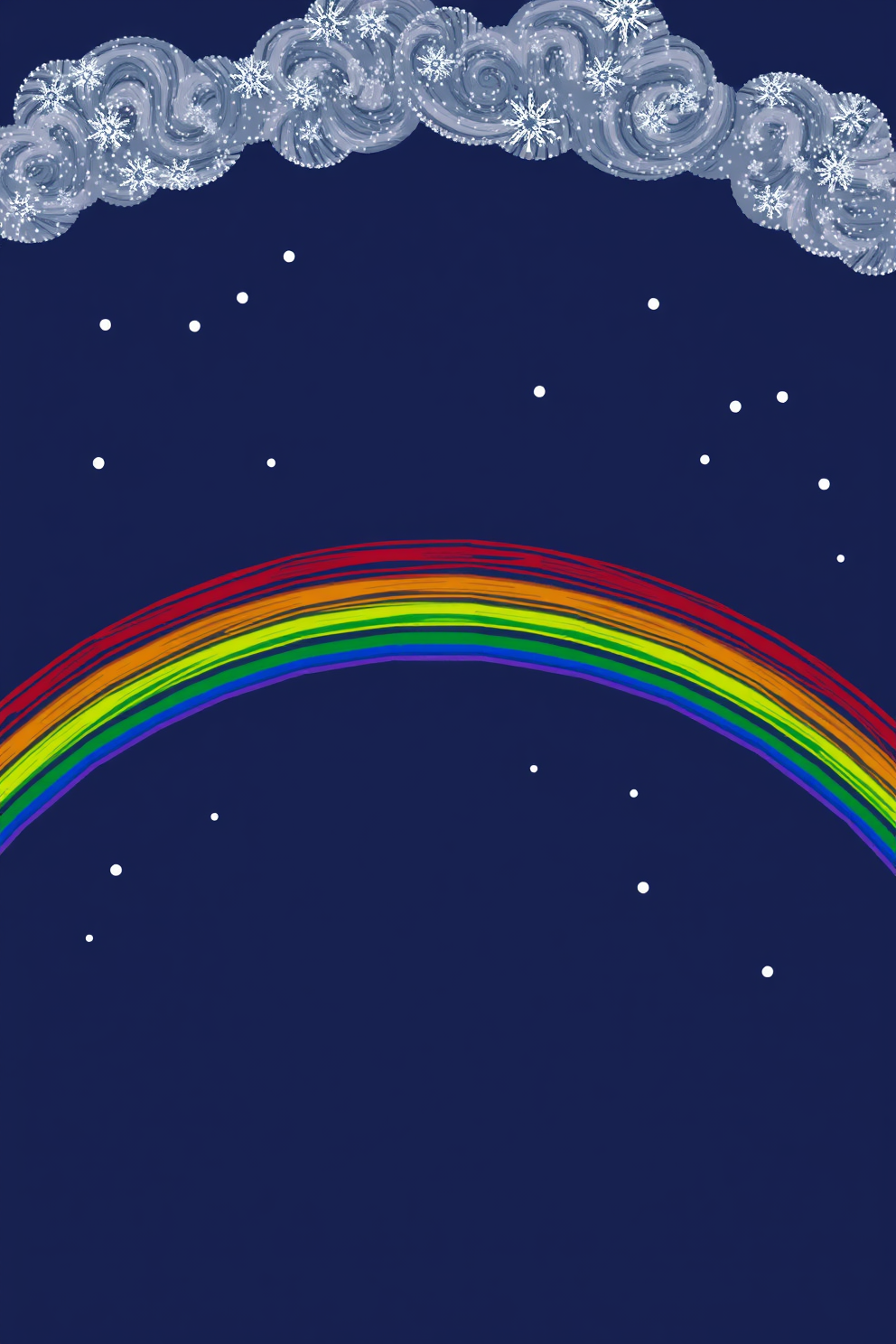Colorful Rainbow in the Sky Drawing