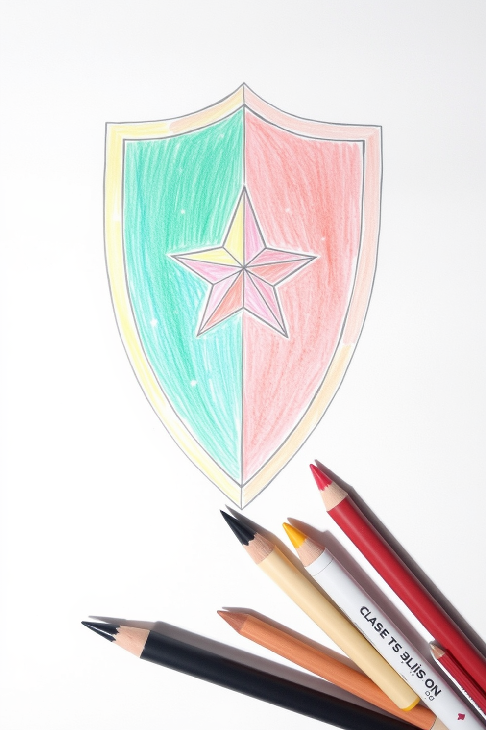 Colorful Shield Drawing