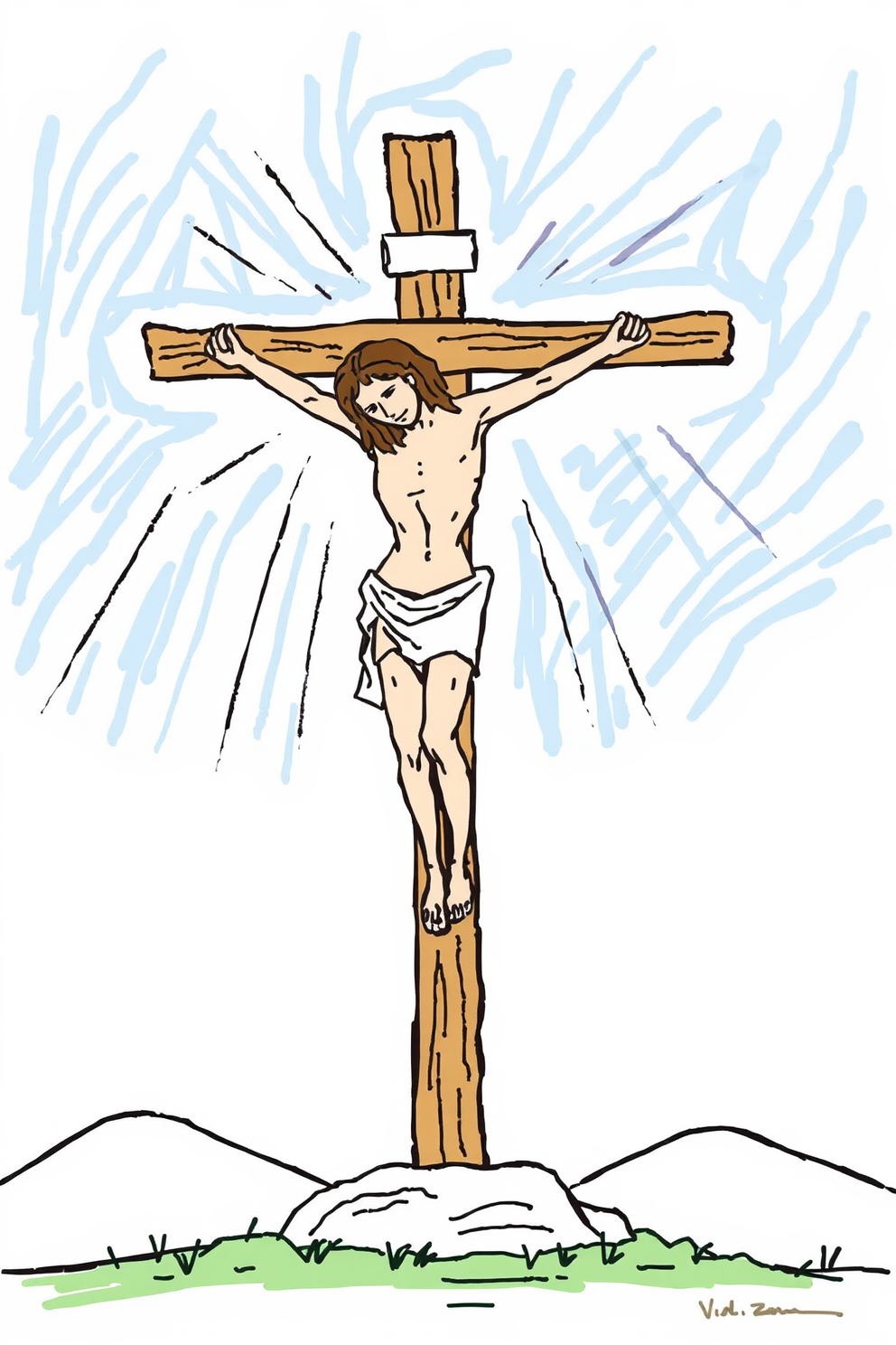 Crucifixion of Jesus Simple Drawing