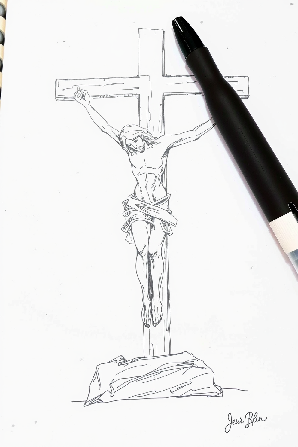 Crucifixion of Jesus Sketch Drawing