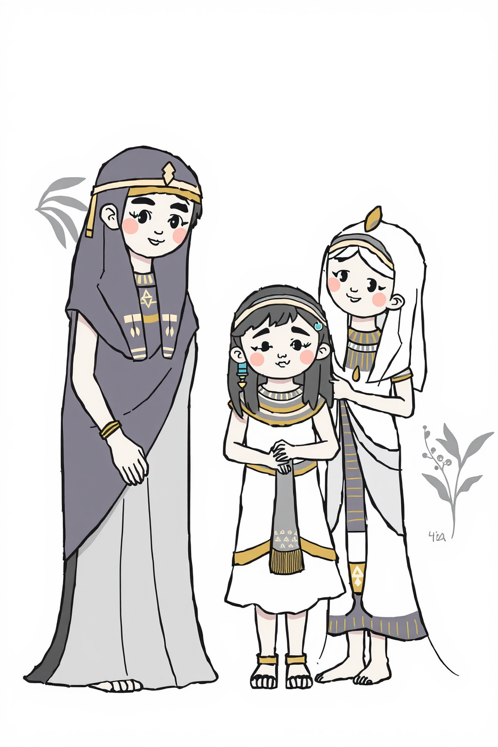 Cute Egyptian family drawing