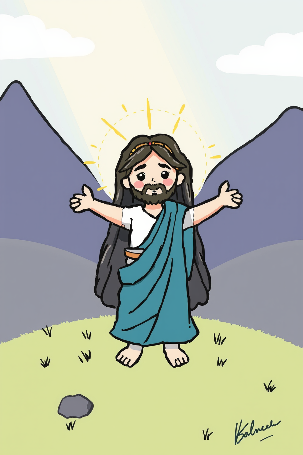 Cute Jesus Drawing