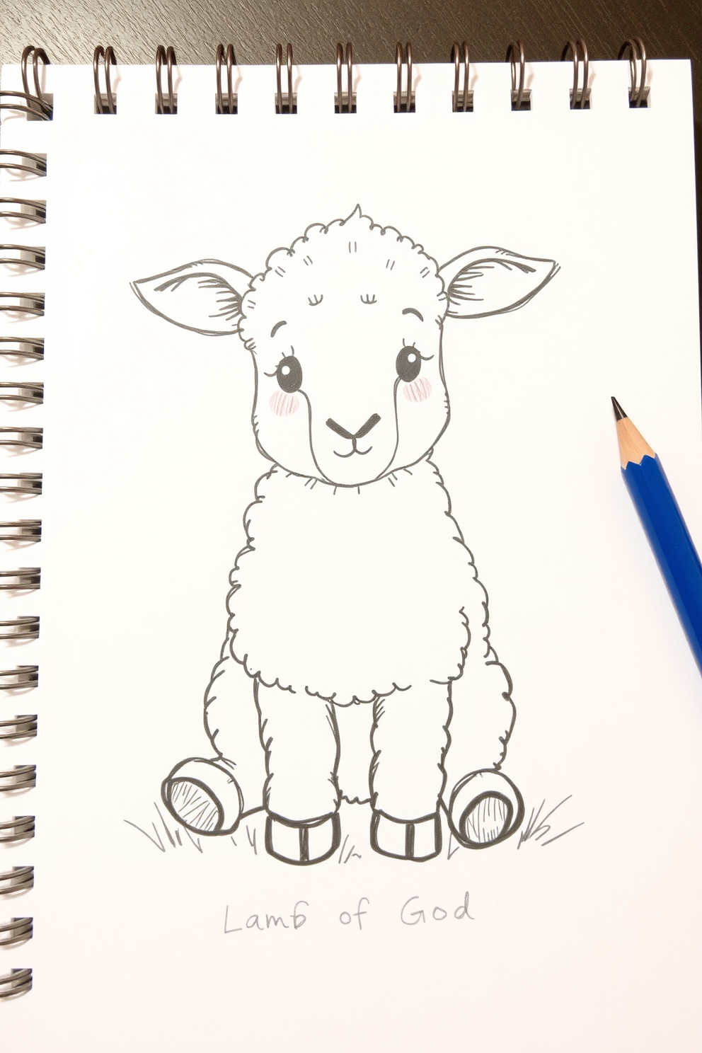 Cute Lamb of God Sketch Drawing