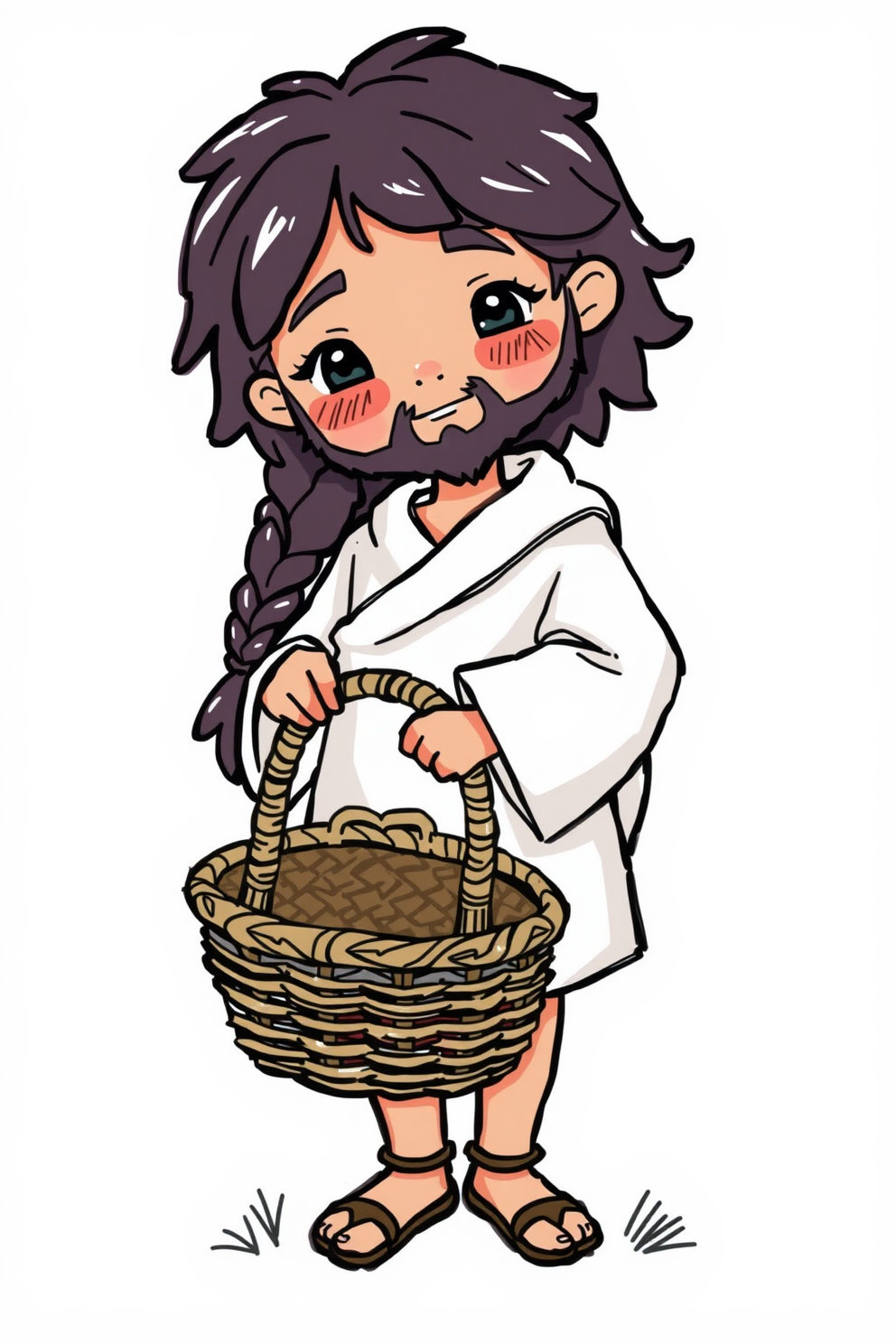 Cute Moses with a Basket Drawing