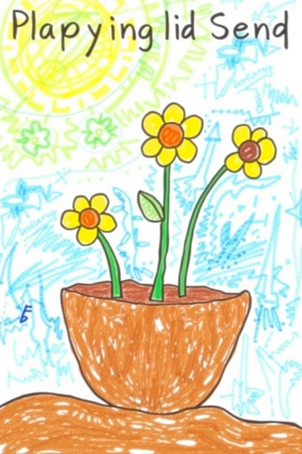 Cute Planting Seeds Drawing