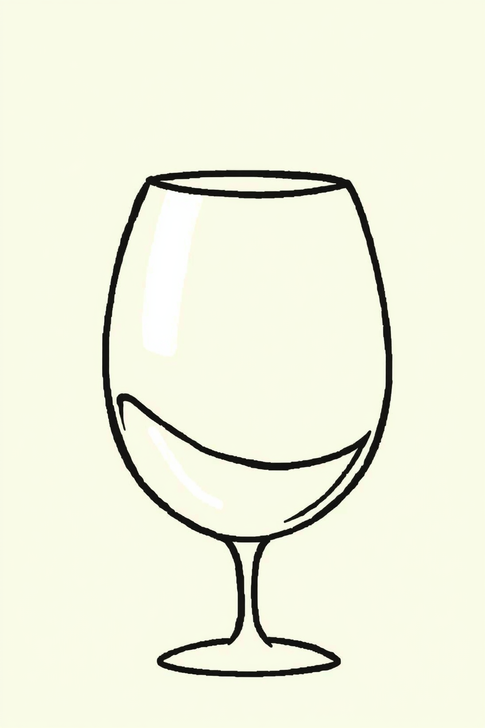 Cute Wine Glass Drawing
