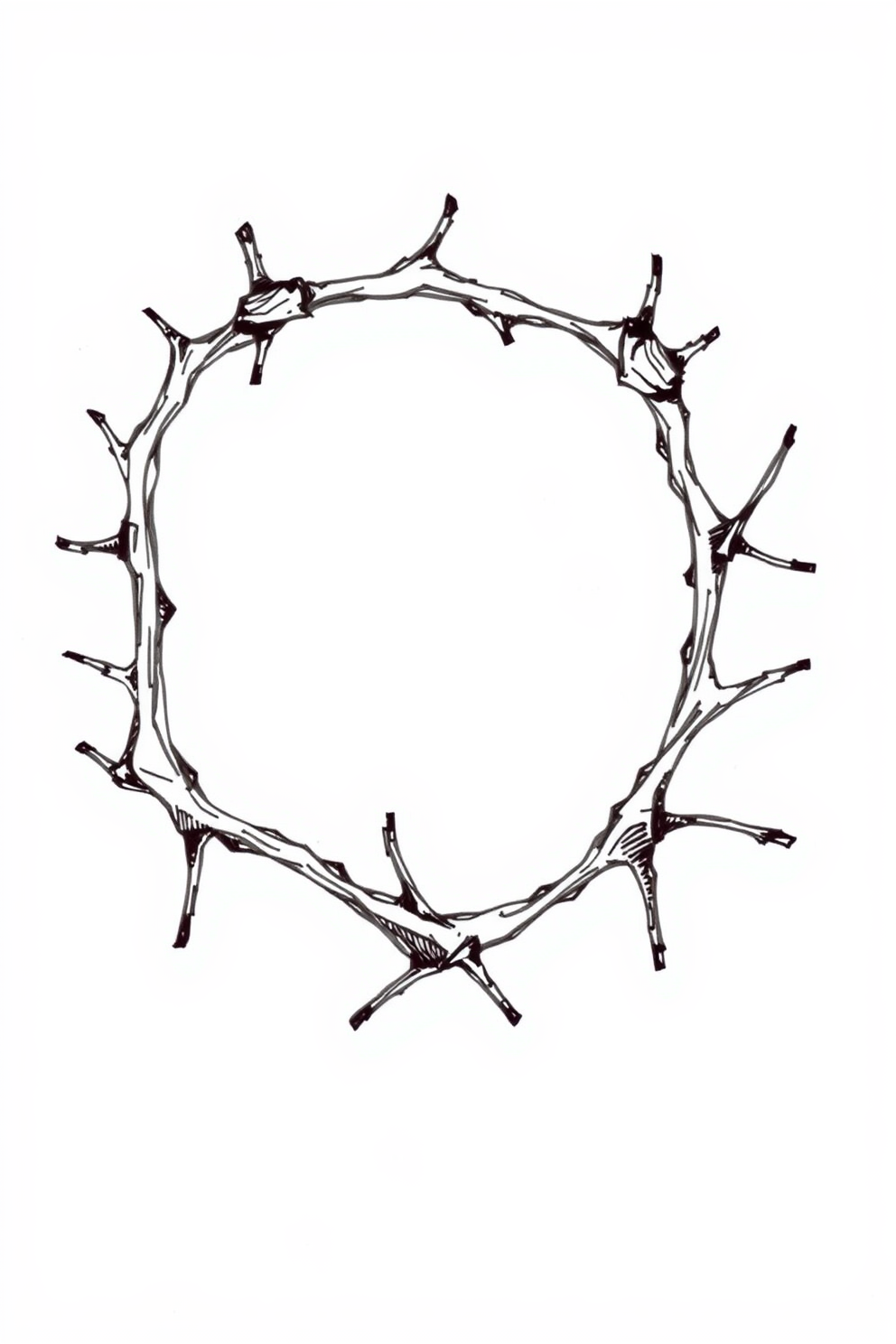 Doodle Drawing of a Crowning Thorns