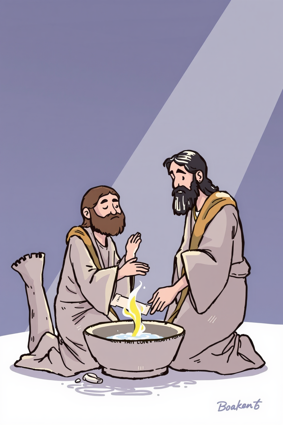 Doodle Jesus Washing Feet Washing Feet