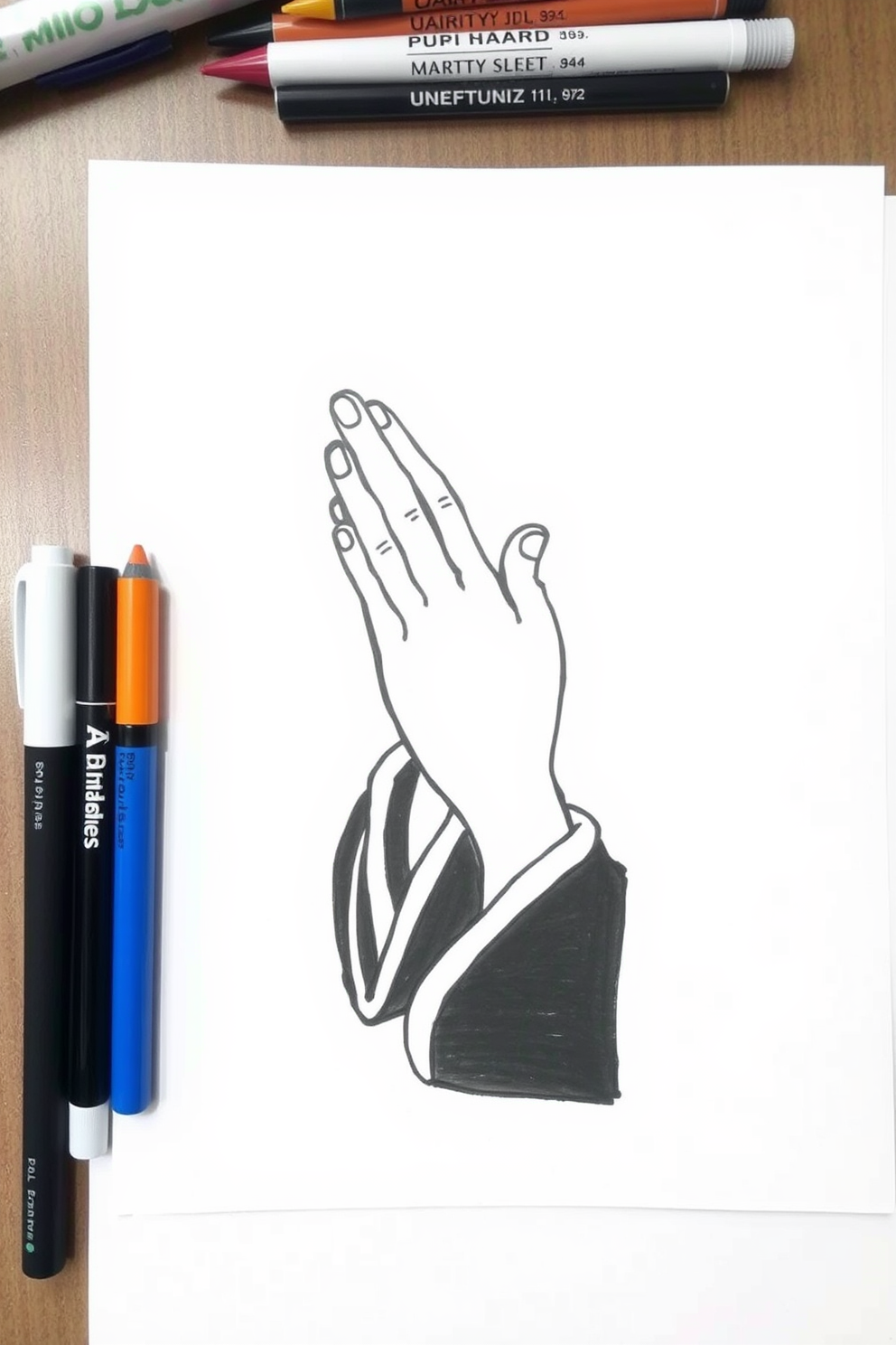 Doodle Praying Hands Drawing