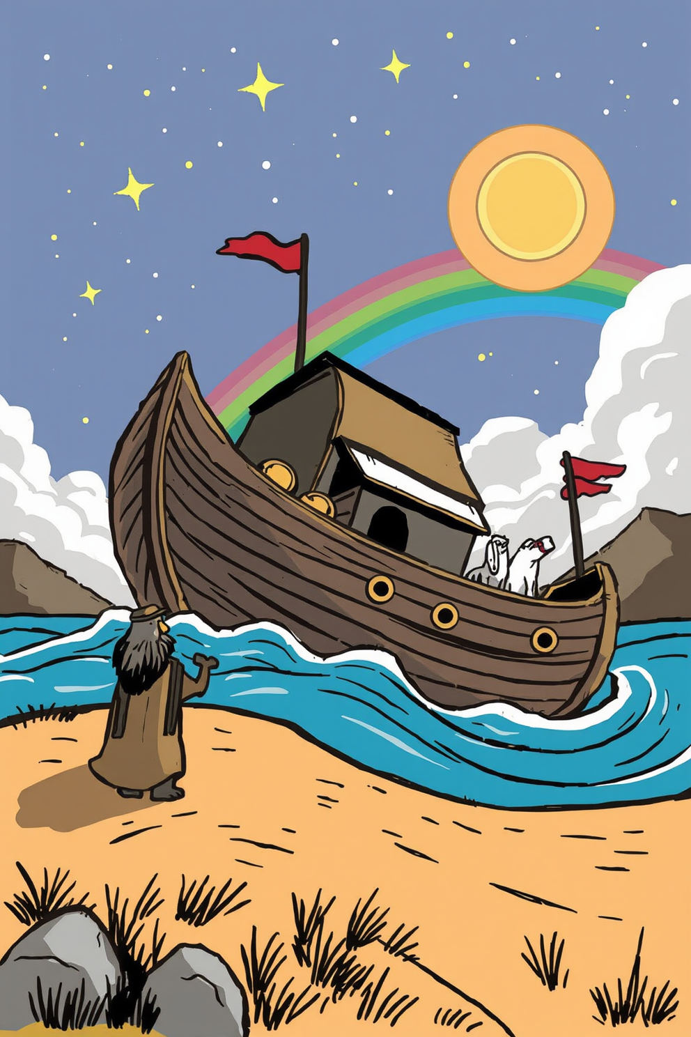 Doodle Style Noahs Ark Drawing
