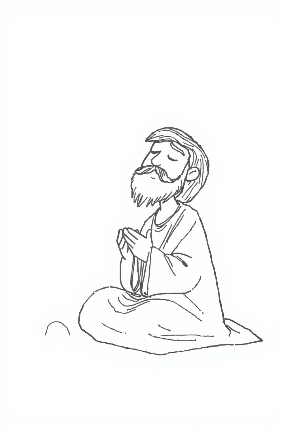 Doodle of Elijah in Prayer Drawing