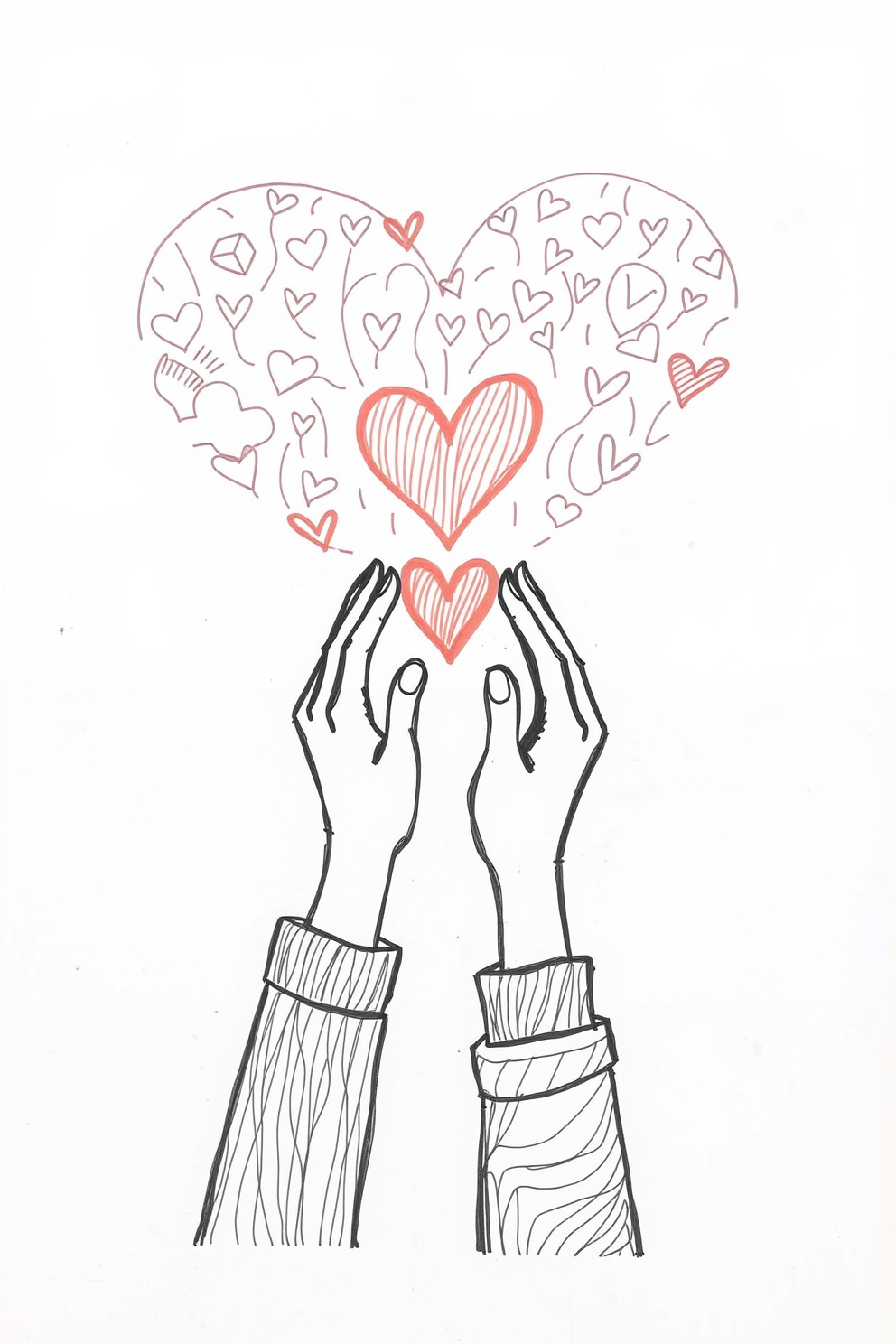 Doodle of Hands and a Heart