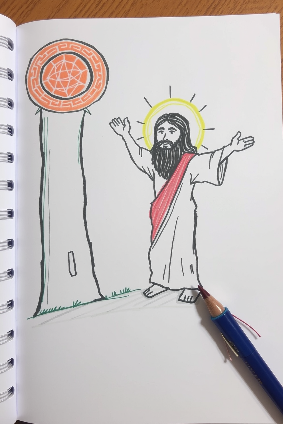 Doodle of Jesus and a Rising Lazarus Drawing