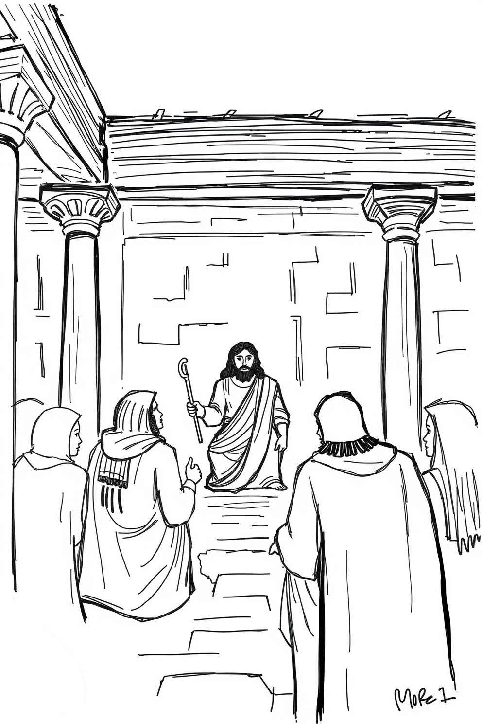 Doodle of Jesus in the Temple