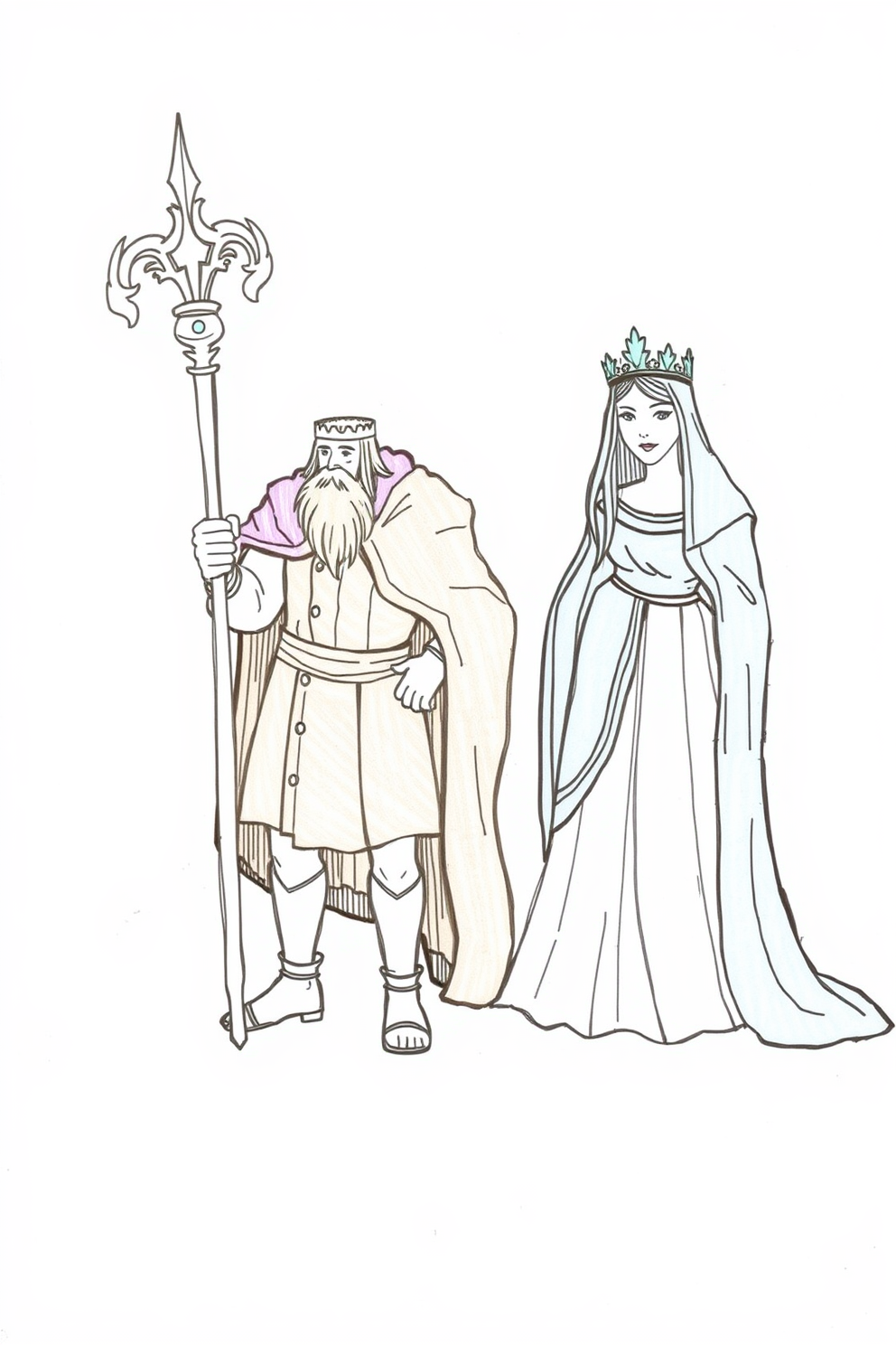 Doodle of King Solomon and the Queen Drawing