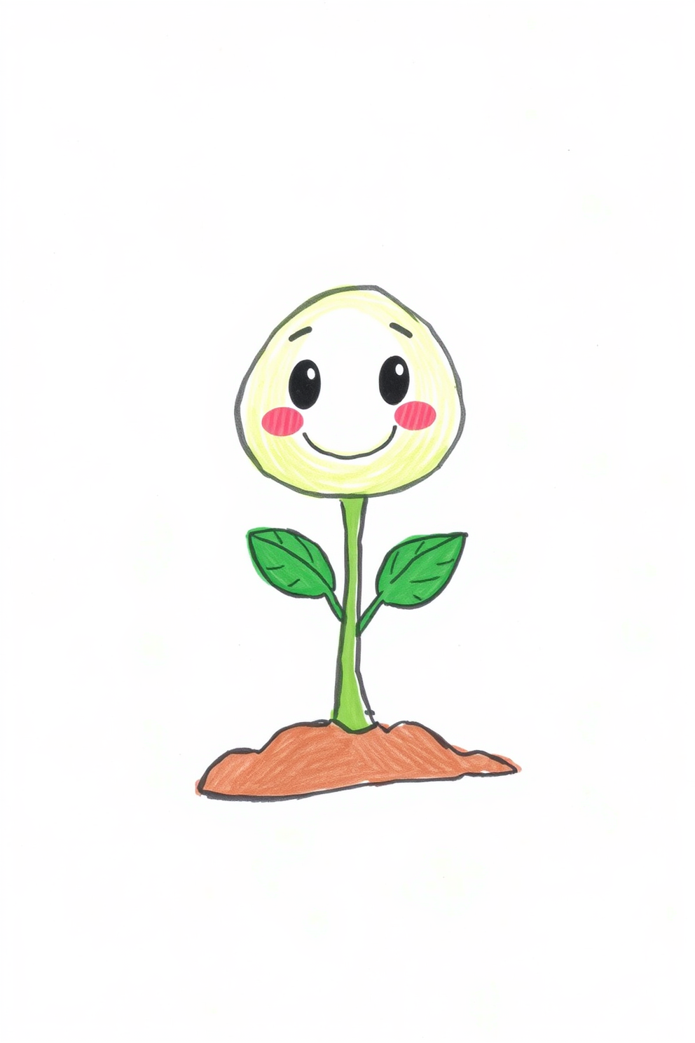 Doodle of a Happy Sprout Drawing
