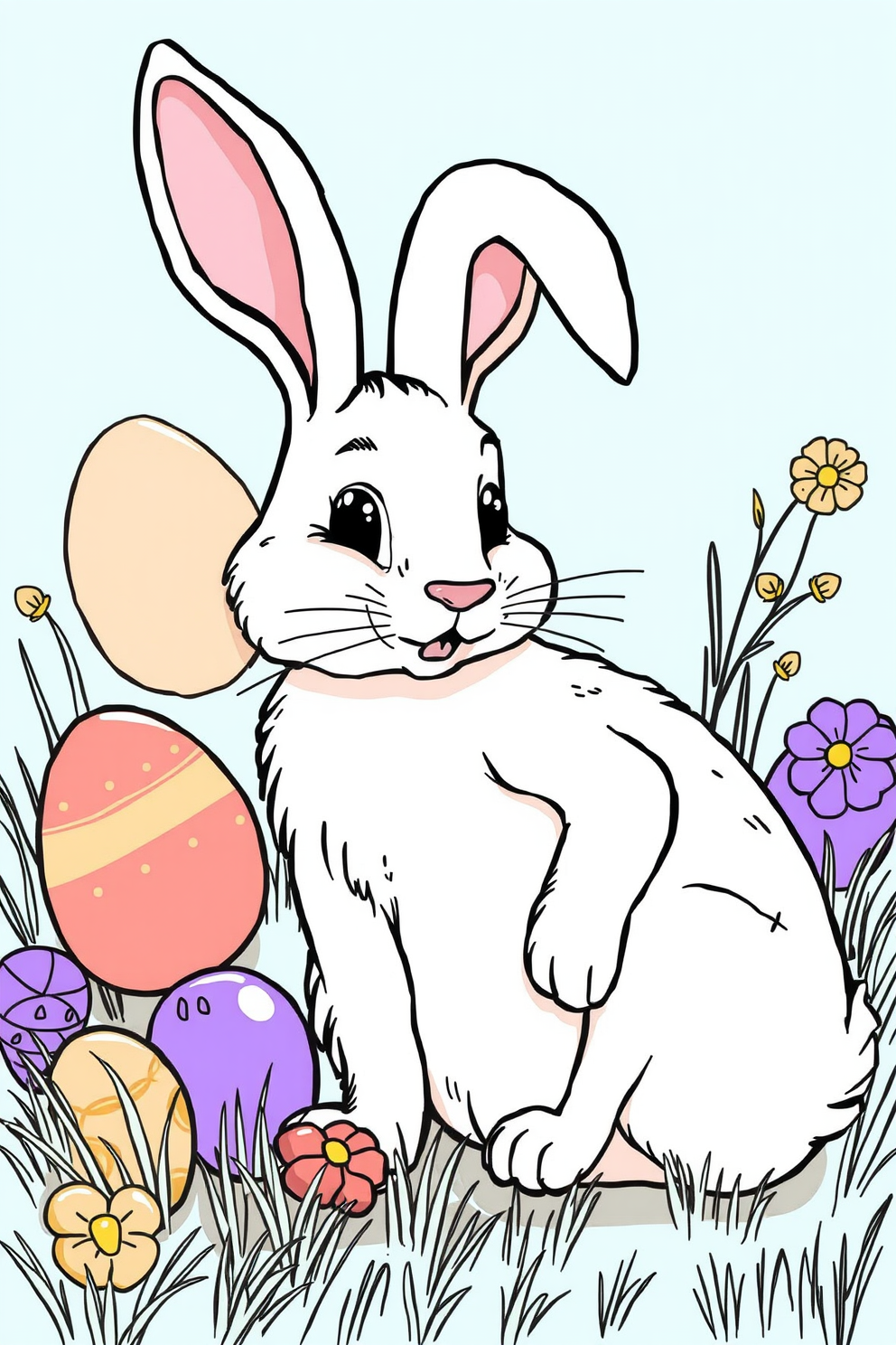 Easter Bunny Line Drawing