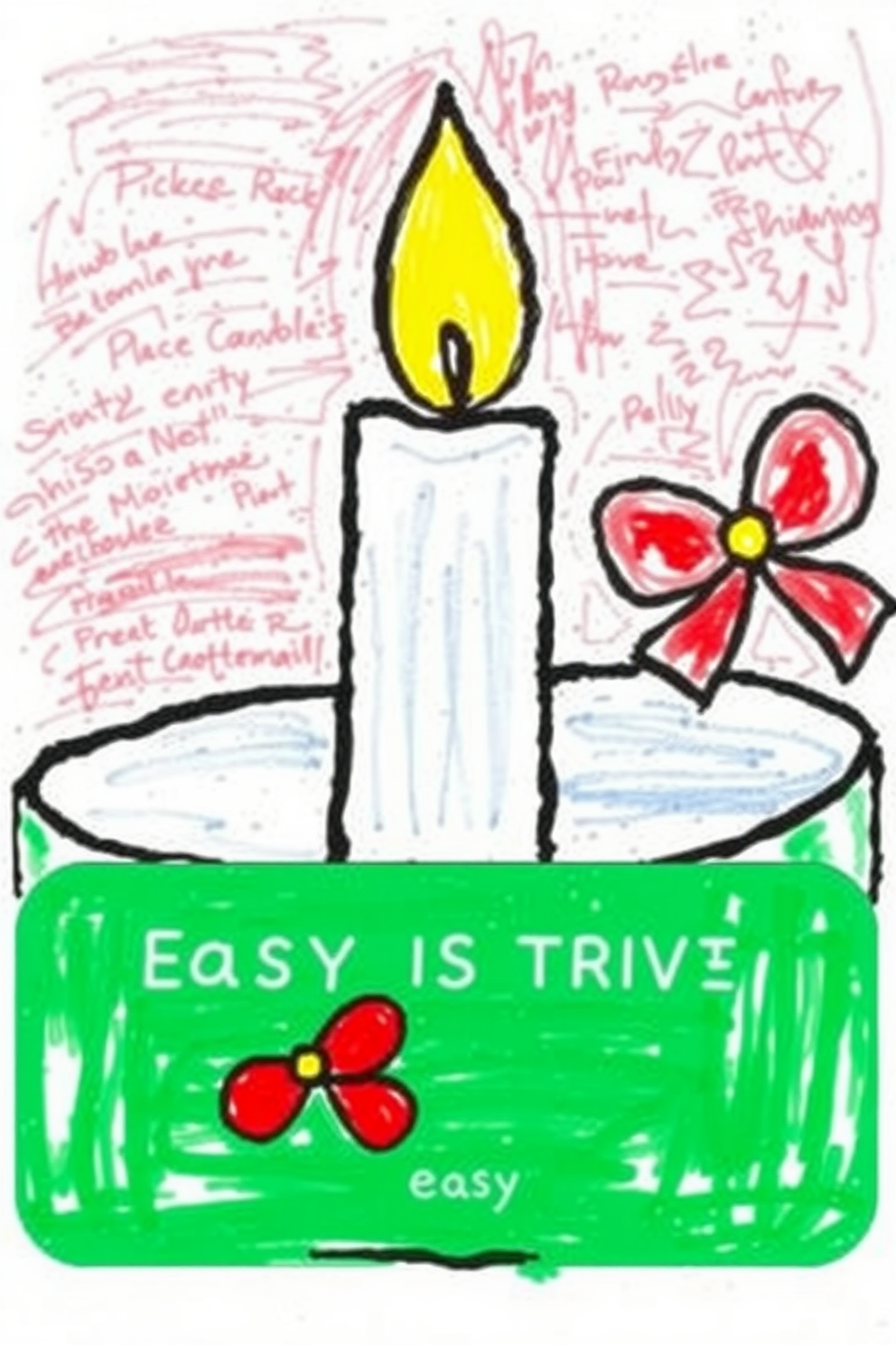 Easy Christmas Candle Drawing