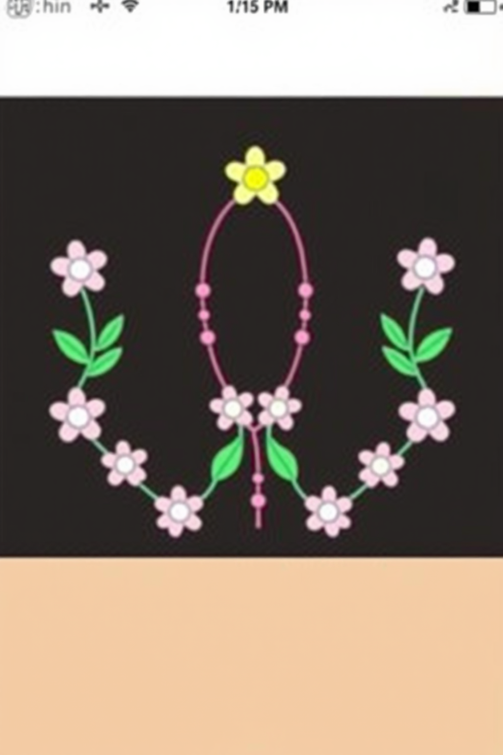 Easy Flower Garland with Rosary Drawing