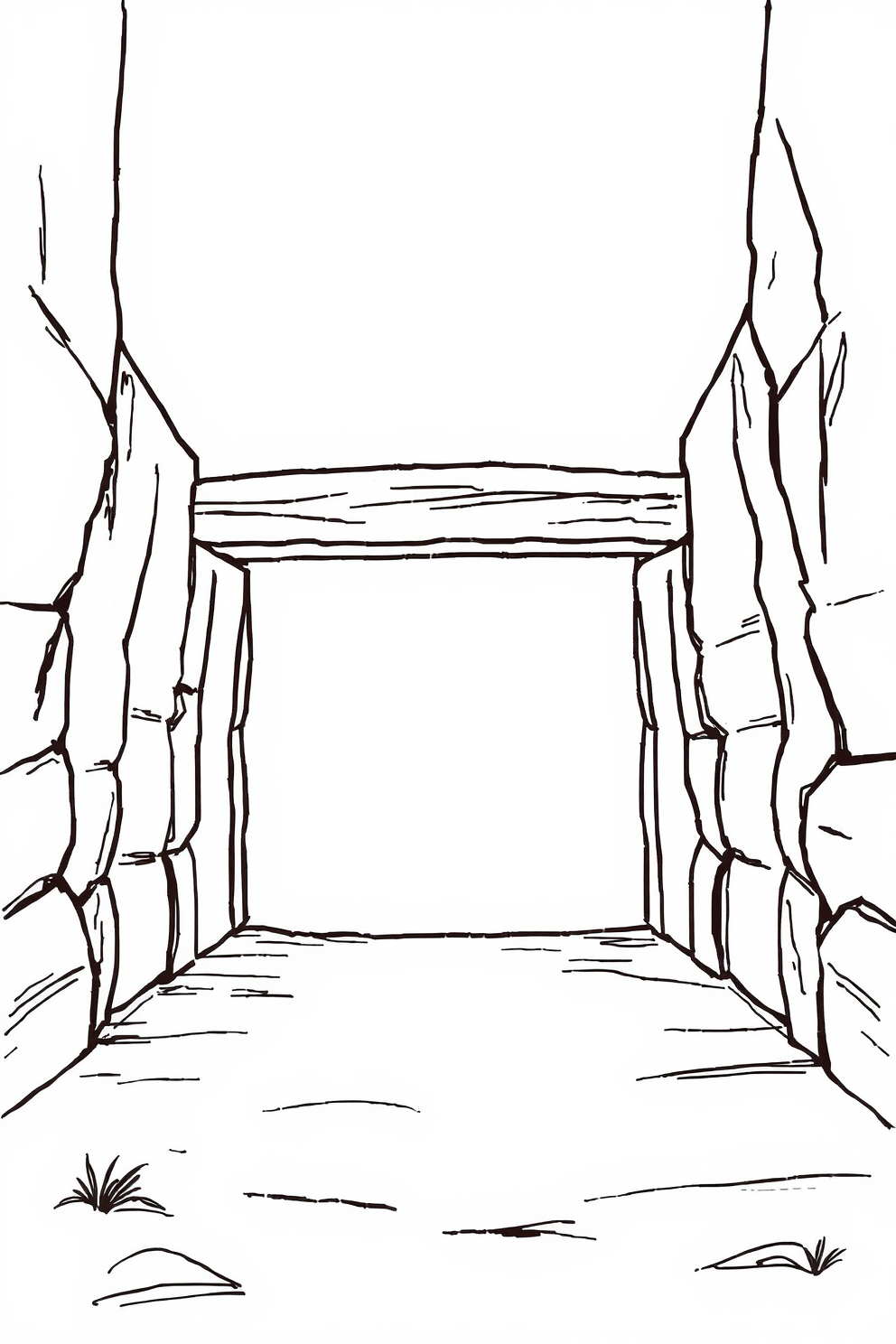 Empty Tomb Line Drawing