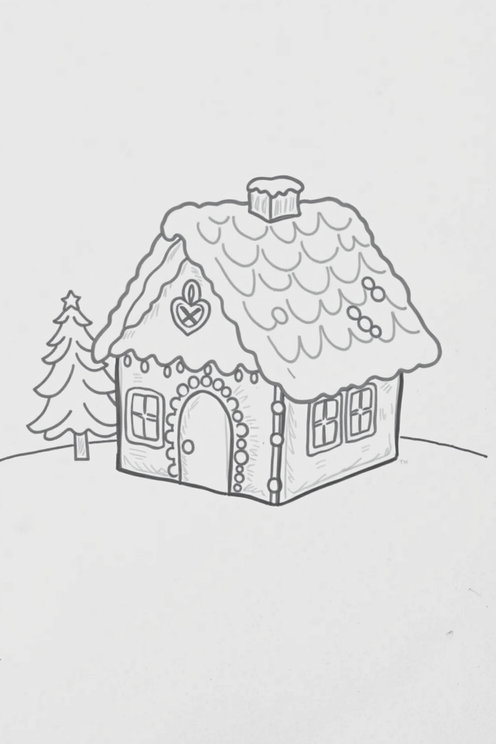 Gingerbread House Simplicity Drawing