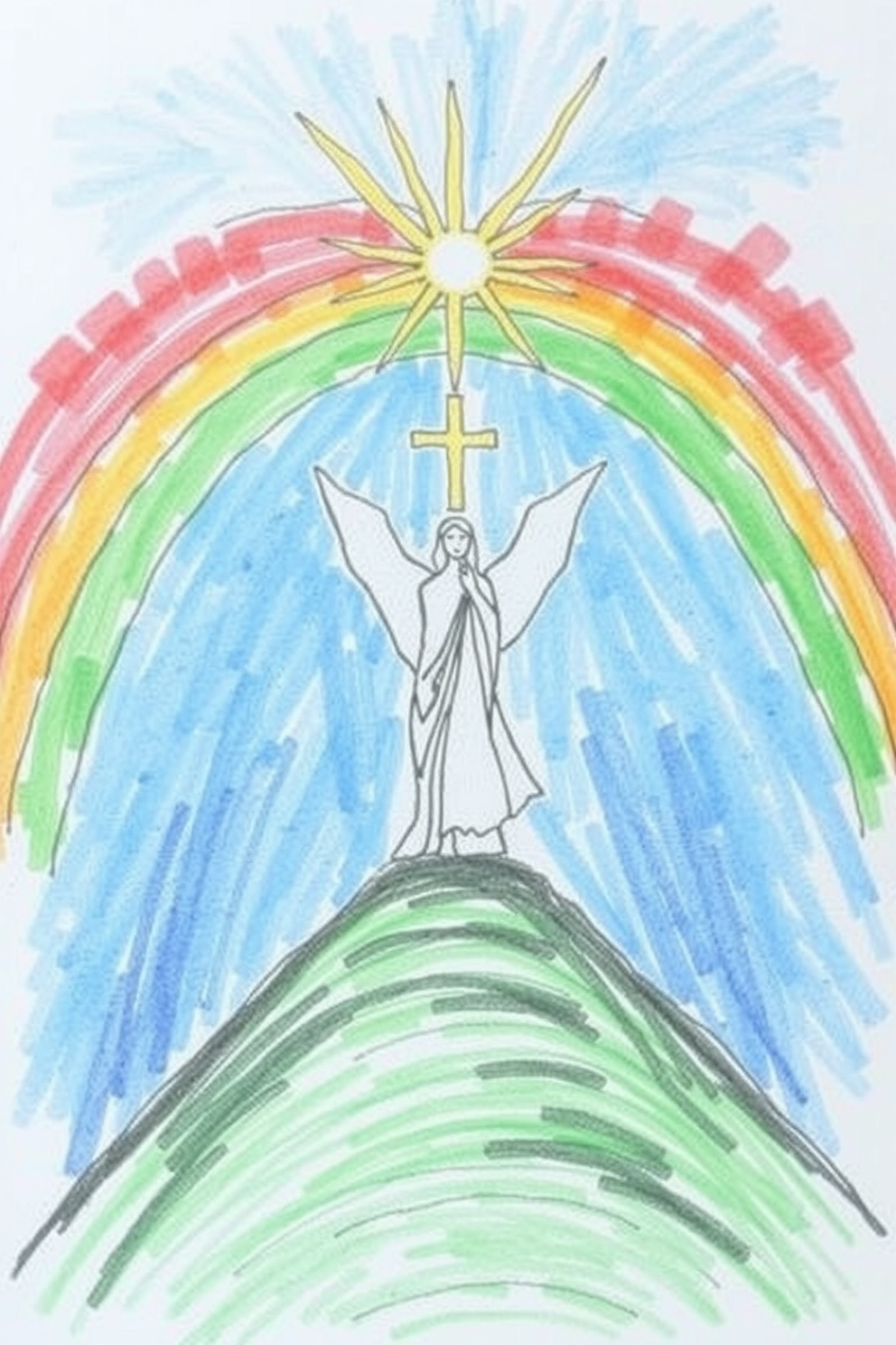 Holy Spirit Rainbow Drawing