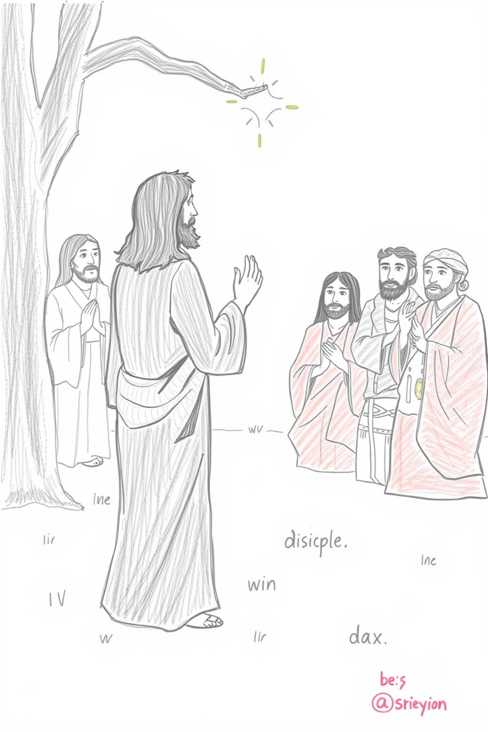 Jesus Appears to the Disciples Easy Pencil Drawing