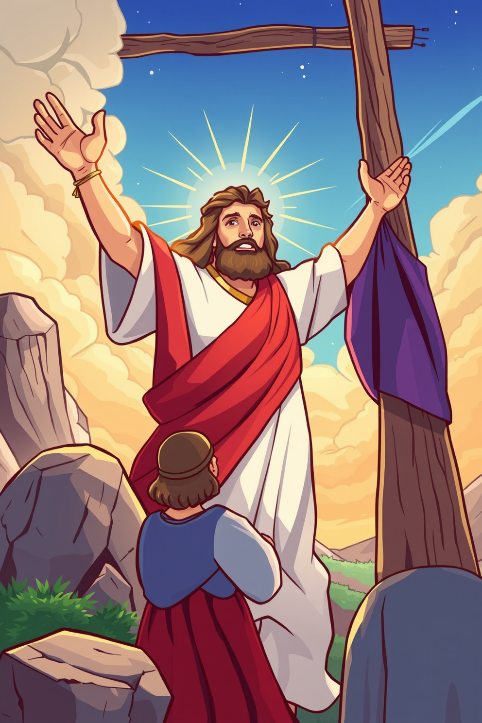 Jesus' Ascension Cartoon Style