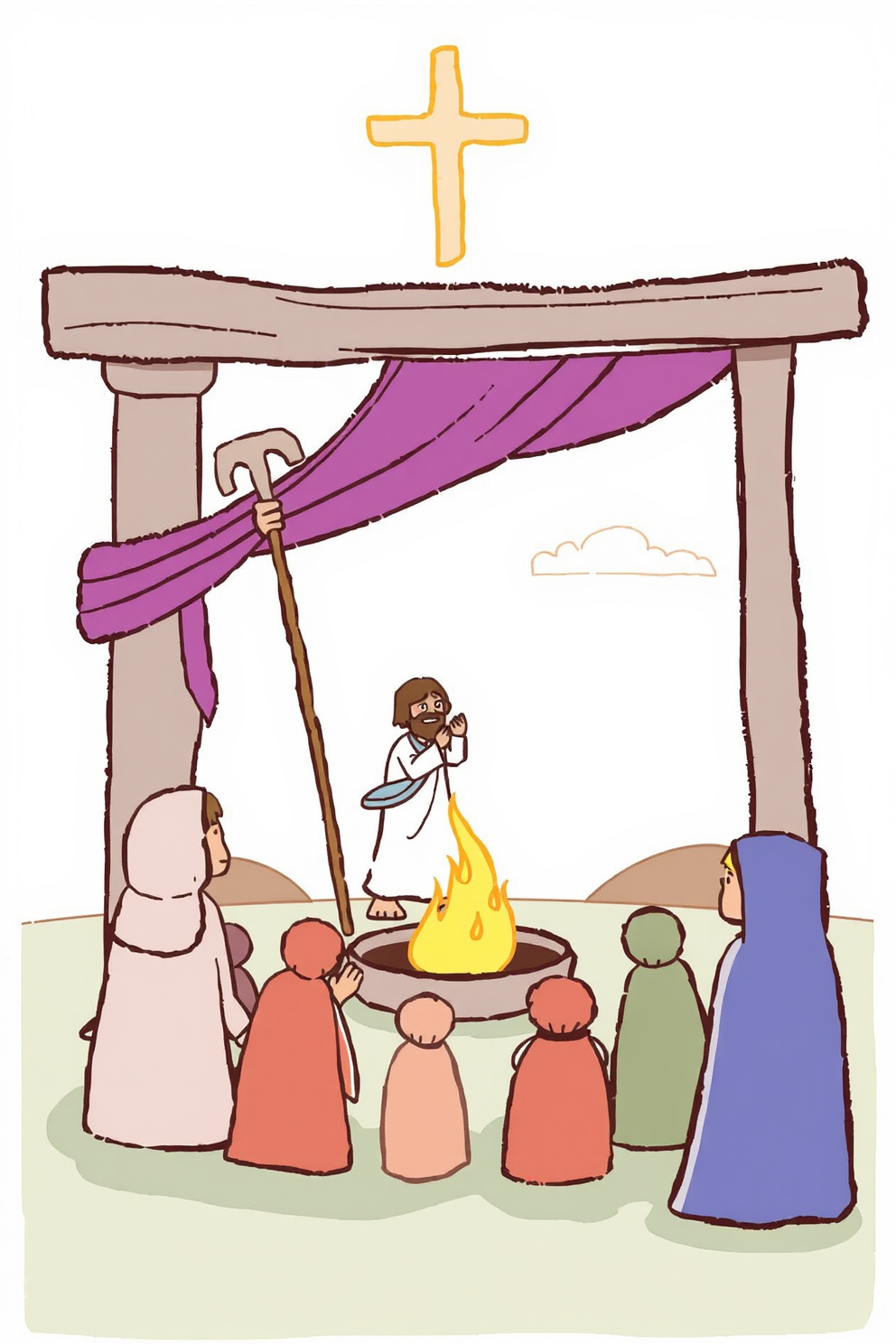 Jesus Cleanses the Temple - Cute Doodle Drawing