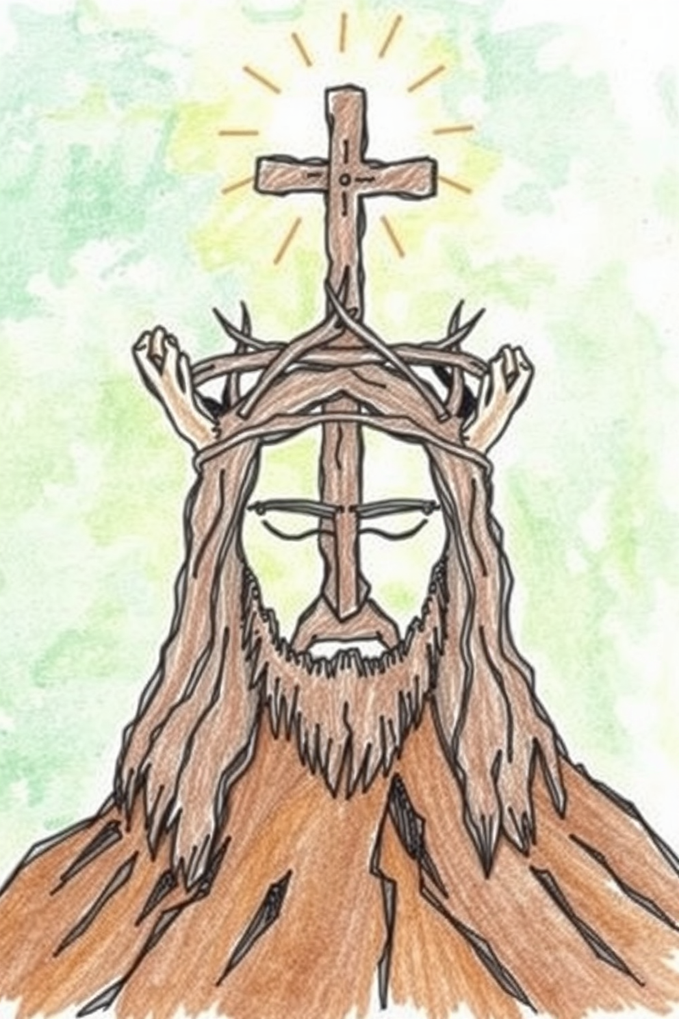 Jesus’ Crown of Thorns in Nature Drawing