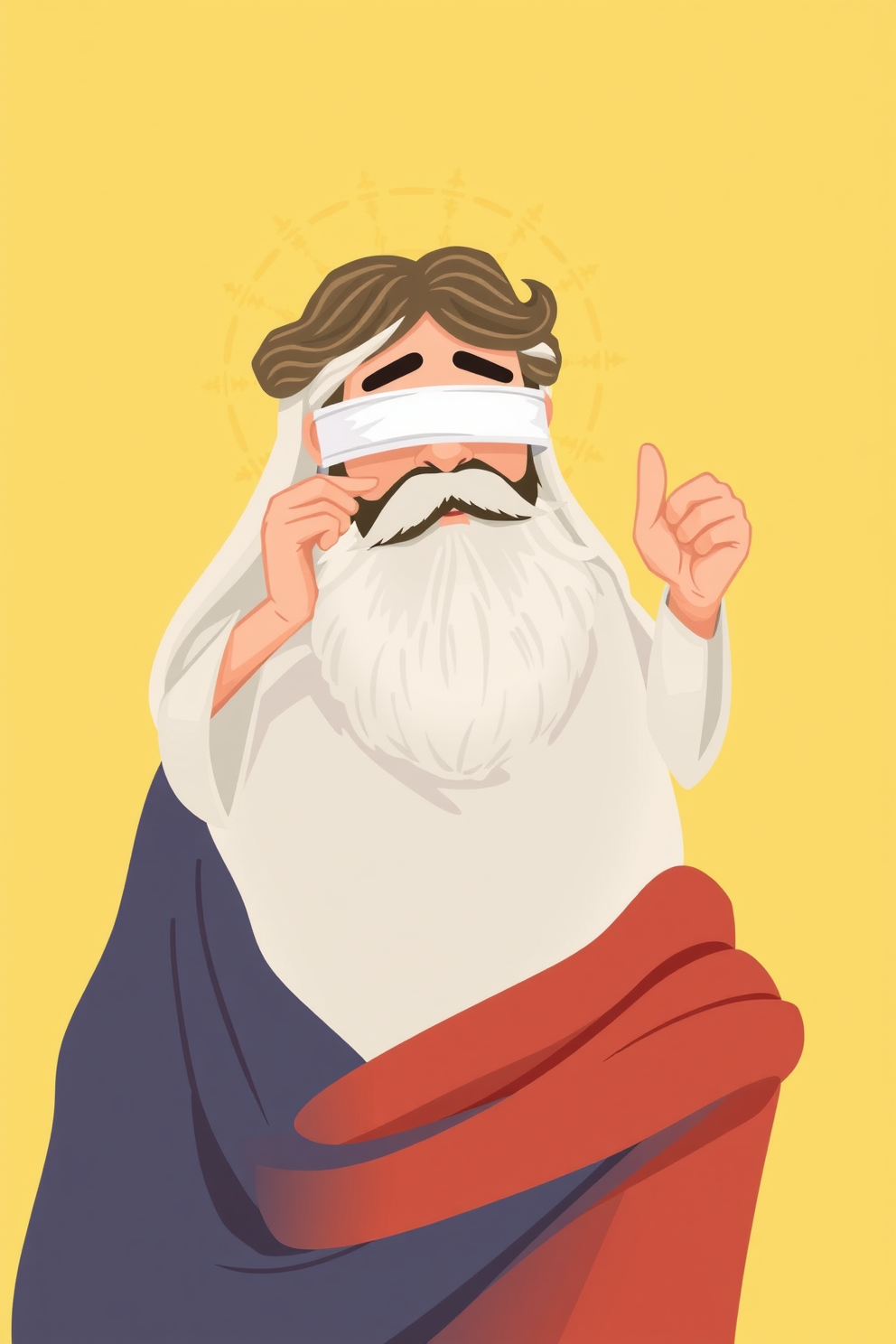 Jesus Heals the Blind Man - Cute Colorful Illustration
