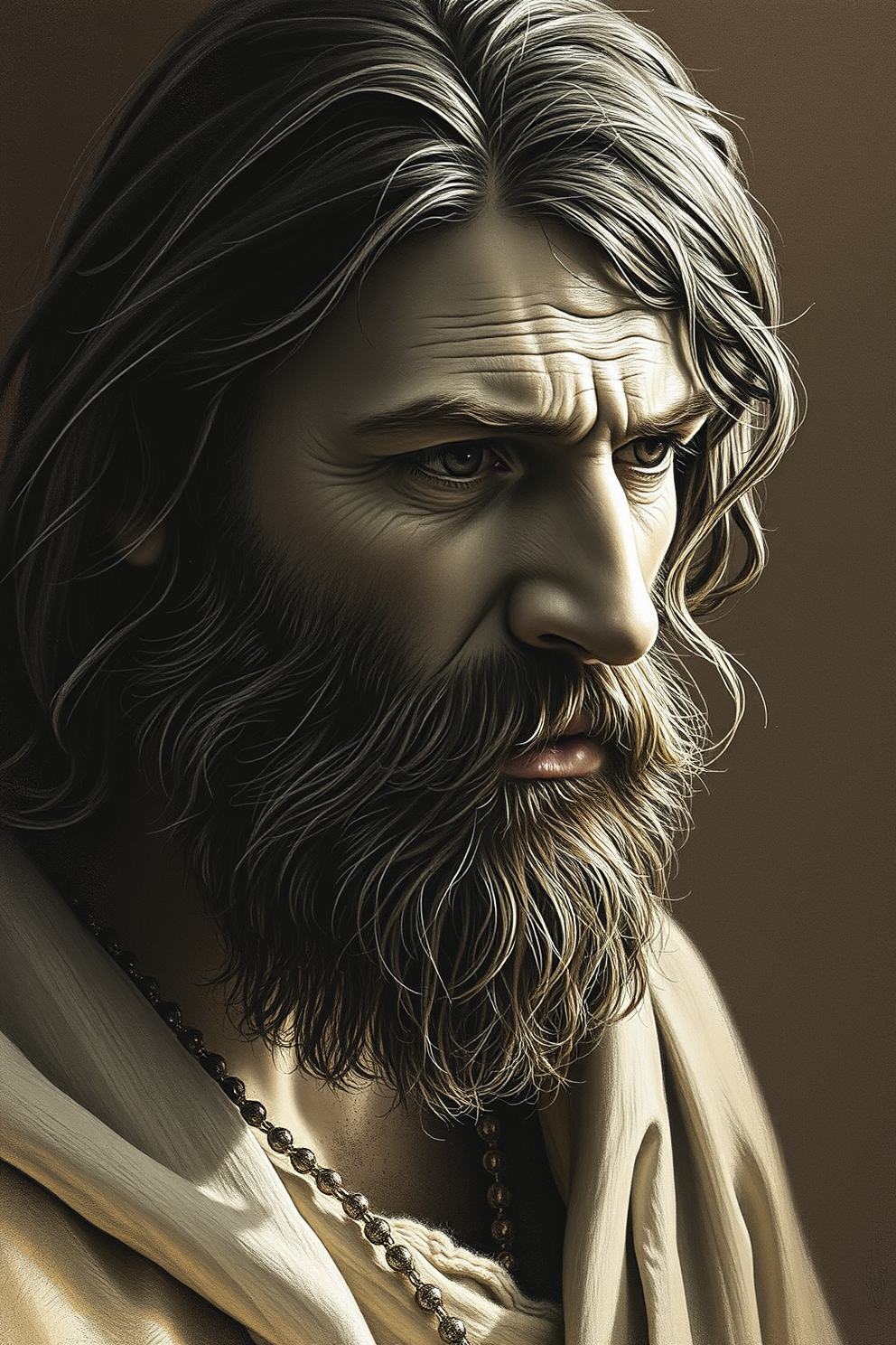 Jesus Heals the Blind Man Realistic Portrait Drawing
