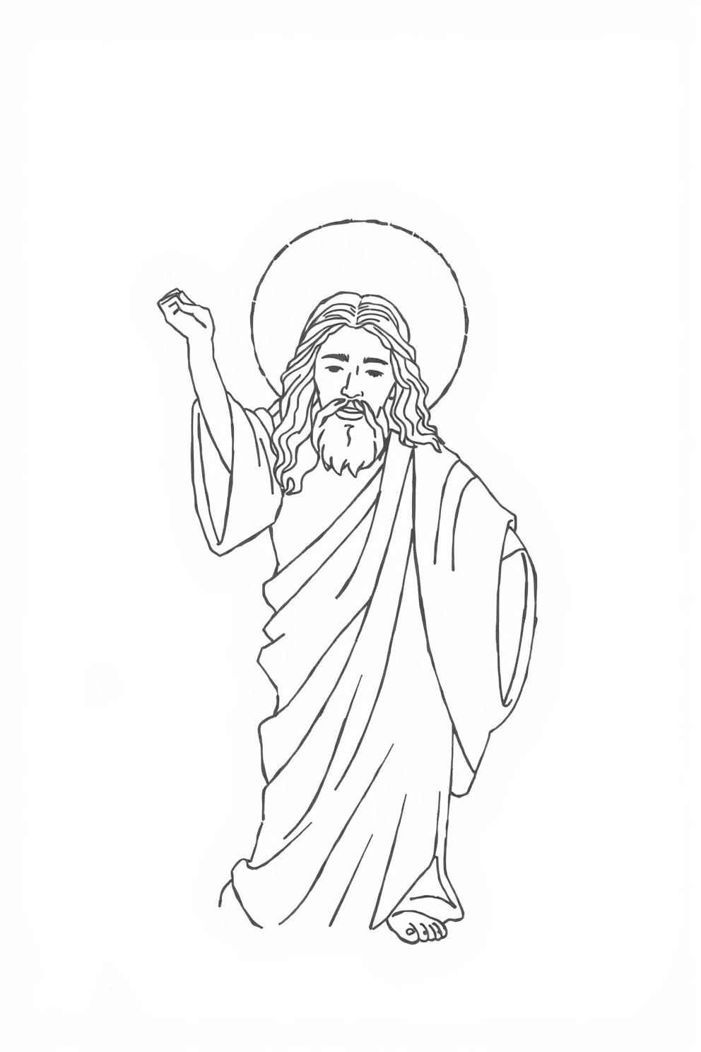 Jesus in a Simple Line Drawing