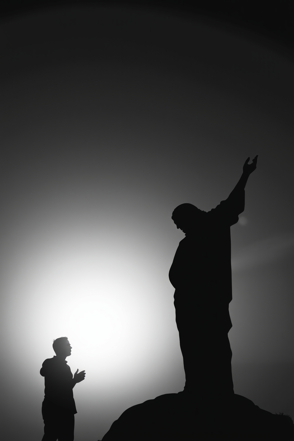 Jesus is Alive Black and White Silhouette