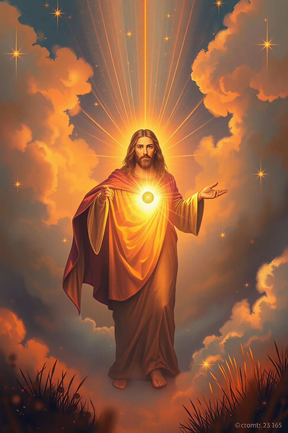 Jesus is Alive Heart with Light