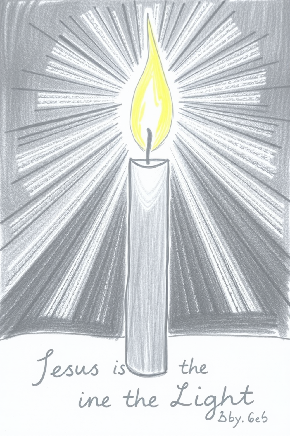 Jesus is the Light Candle in the Dark Drawing