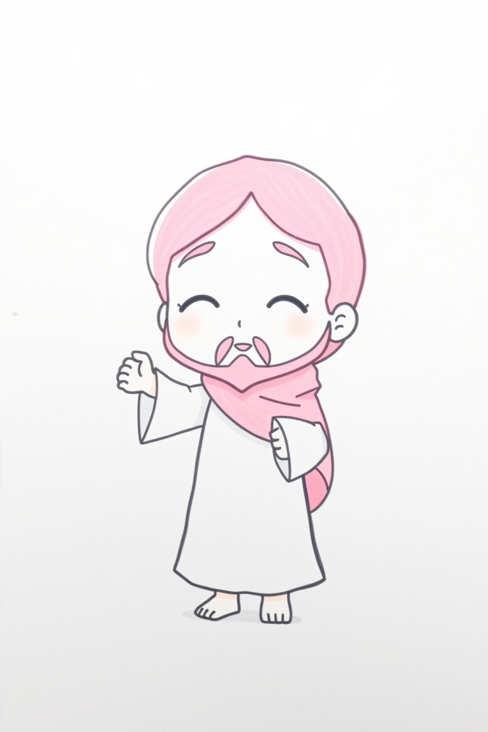 Jesus is the Light Cute Character Drawing