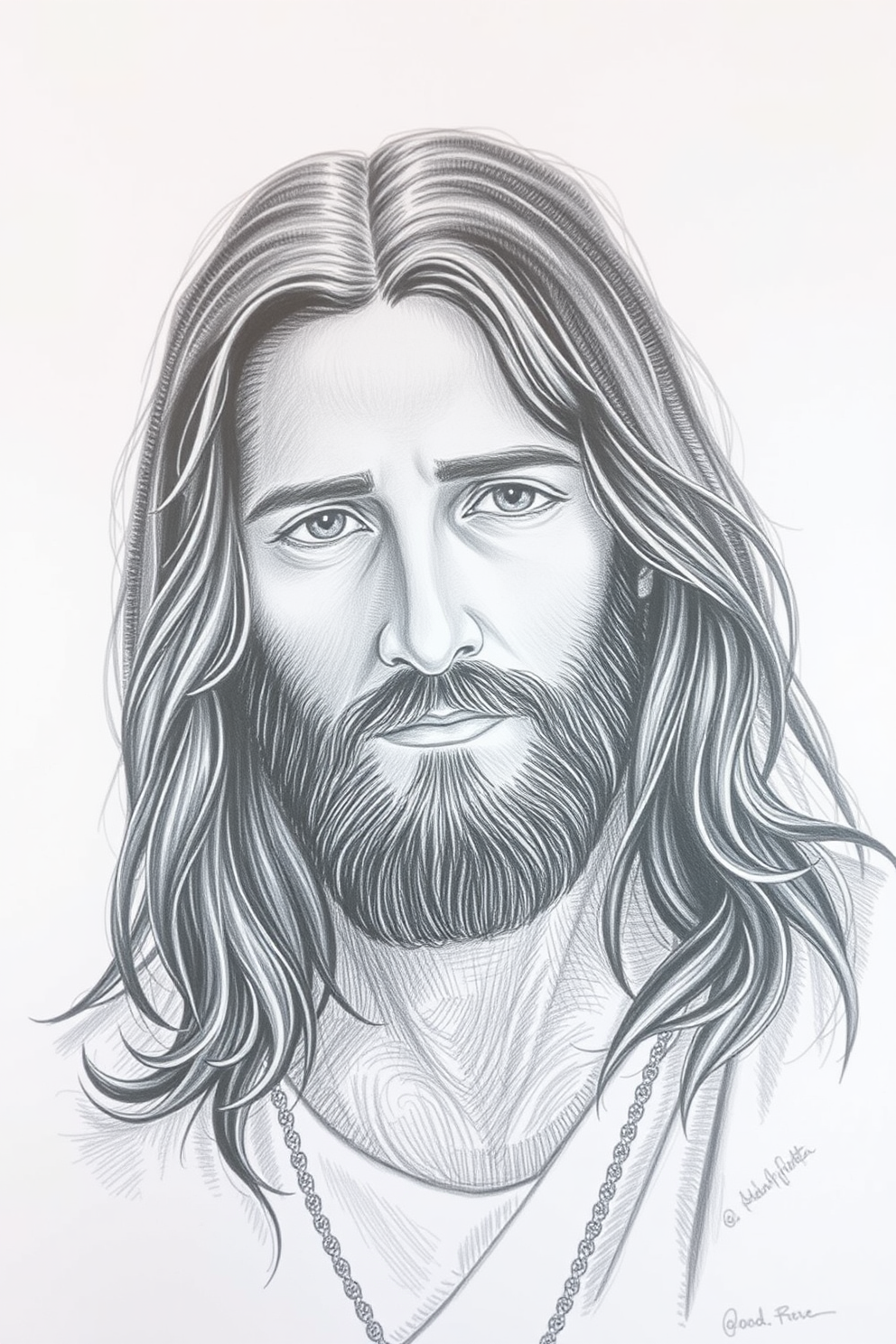 Jesus is the Light Realistic Portrait Drawing