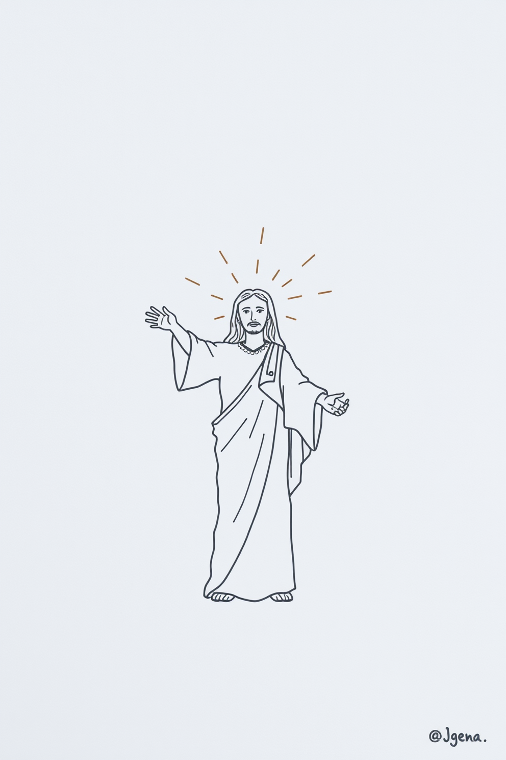 Jesus is the Light Simple Drawing