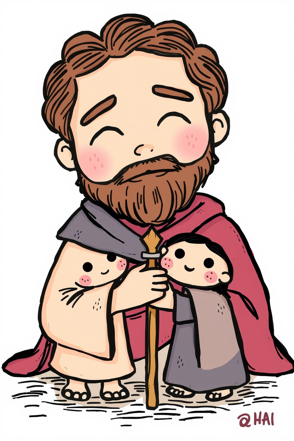 Joseph Forgives His Brothers Cute Doodle Drawing