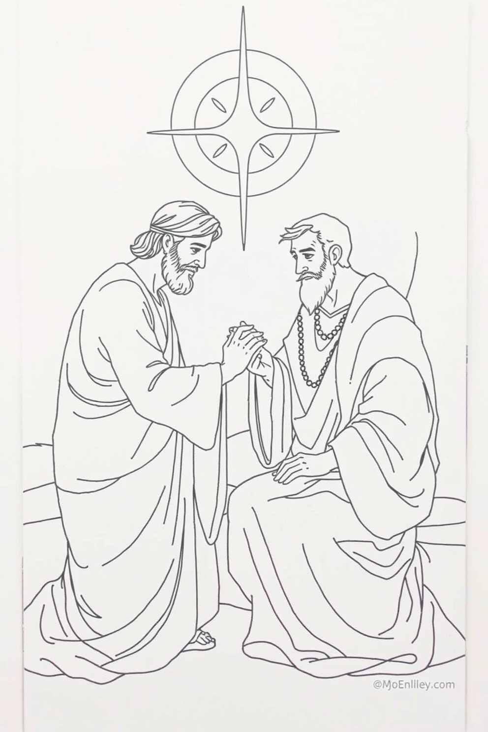 Joseph Forgives His Brothers Monoline Art Drawing
