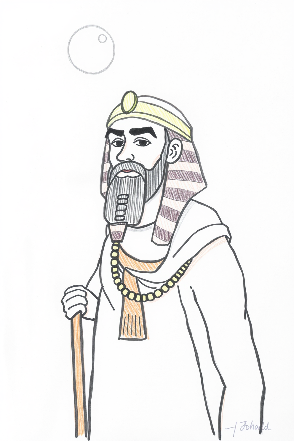 Joseph in Egypt Easy Character Drawing