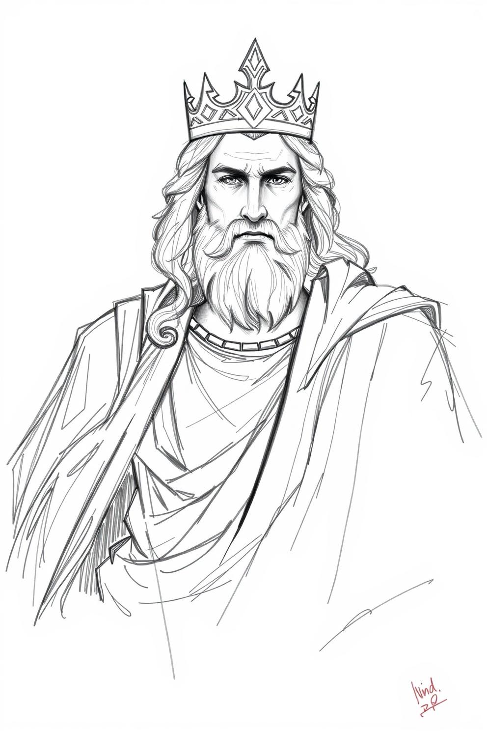 King David Sketch Drawing