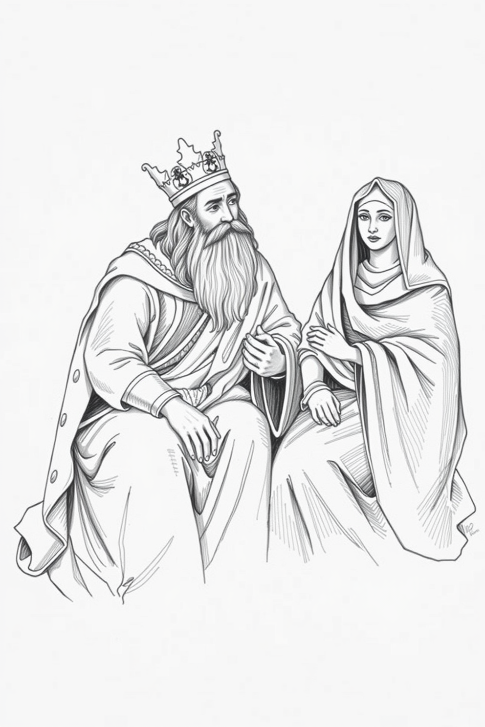 King Solomon with the Two Mothers Drawing